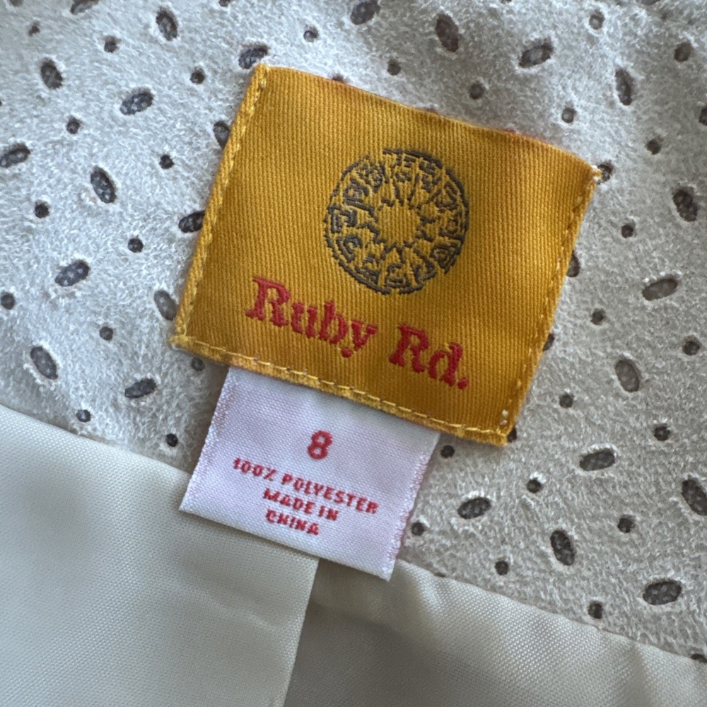 Ruby Rd. Womens Button Down Faux Suede Size 8 Top Jacket Cutout‎ Western Dressy - Picture 5 of 9